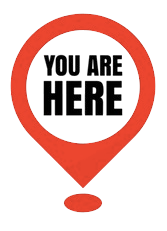 A graphic that has a map maker saying "you are here."